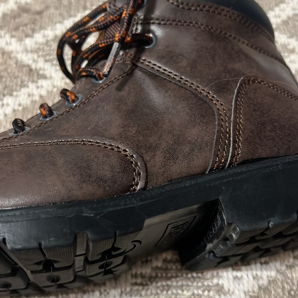 Like New!! Brahma Mens 6.5 Steel toe brown work boots - Picture 8 of 9